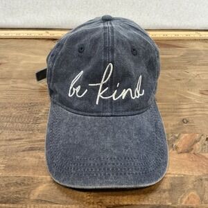Be Kind Embroidered Navy Baseball Hat - Women Accessories
